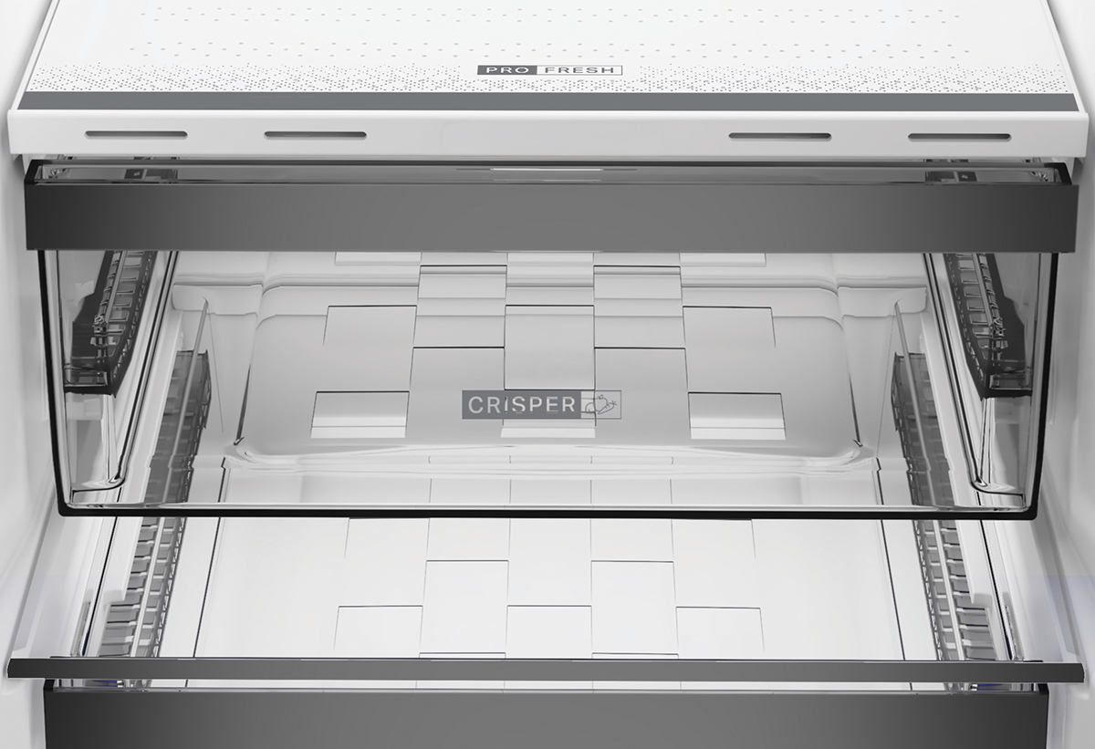 Απεικονίζεται το εσωτερικό της συντήρησης του ψυγειοκαταψύκτη.